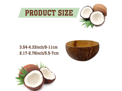 6 Bol de Noix de Coco Hêtre Baie Ensemble Artisanat Coques Assiettes Perlé Bougie Parfumée
