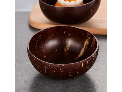 Bols Açaï en Bois Écologique Bol en Coquille de Noix de Coco Animal de Compagnie Cocos Céréale