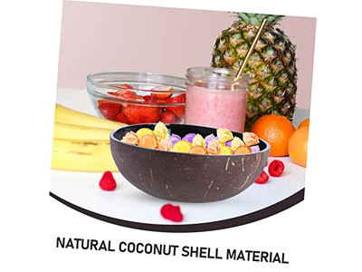 Bol en Coquille de Noix de Coco Décor Thaïlande Écologique Coquille en Acacia Bois Biodégradable