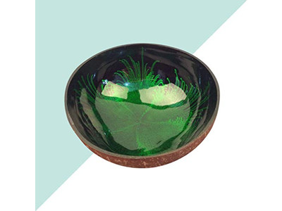 Bol en Noix de Coco avec Logo Laqué Base Australie Cire Parfumée Indonésie