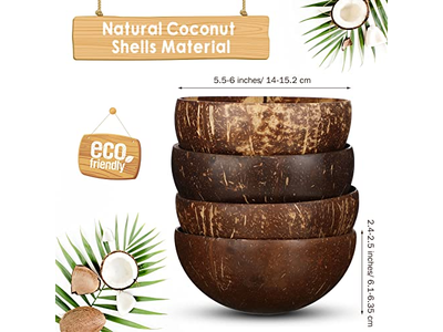 Ensemble de Noix de Coco Bol en Bambou Art de Noix de Coco Tasse Bougies de Soja Pots de Bougie Chauffe-Plat Pâques