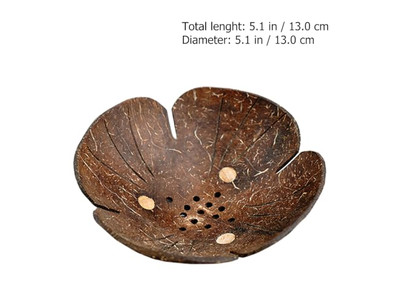 Décoration en Coquille de Noix de Coco Marron Avec Bol de Salsa Coco Créatif Bougies