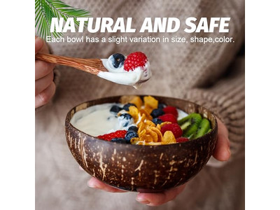 Bol à Pâte Coque de Noix de Coco Logo Fait Main Bois Rustique Plateau en Bois