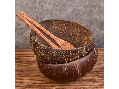 Décor de Fruits en Bois Ensemble de Bol en Osier Coque Naturelle Salade Peu Profonde