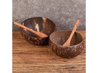 Décor de Fruits en Bois Ensemble de Bol en Osier Coque Naturelle Salade Peu Profonde